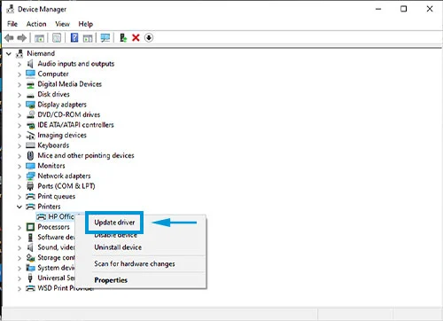 Update the Hp Printer Drivers